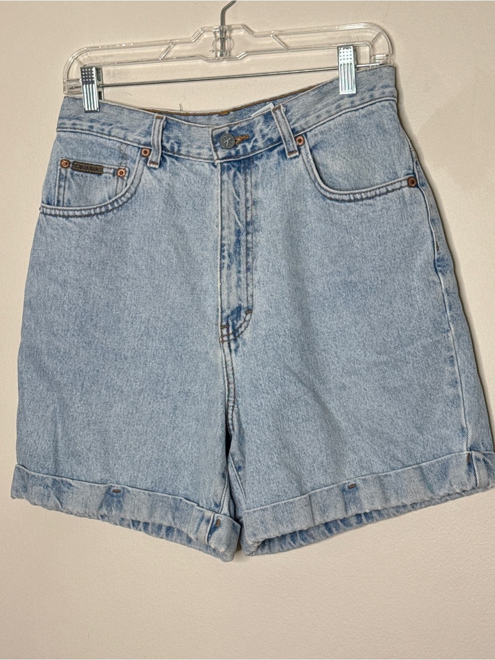 Calvin Klein Women’s Denim High Waist Shorts USA Made Cuffed 90s Y2K Size 12
